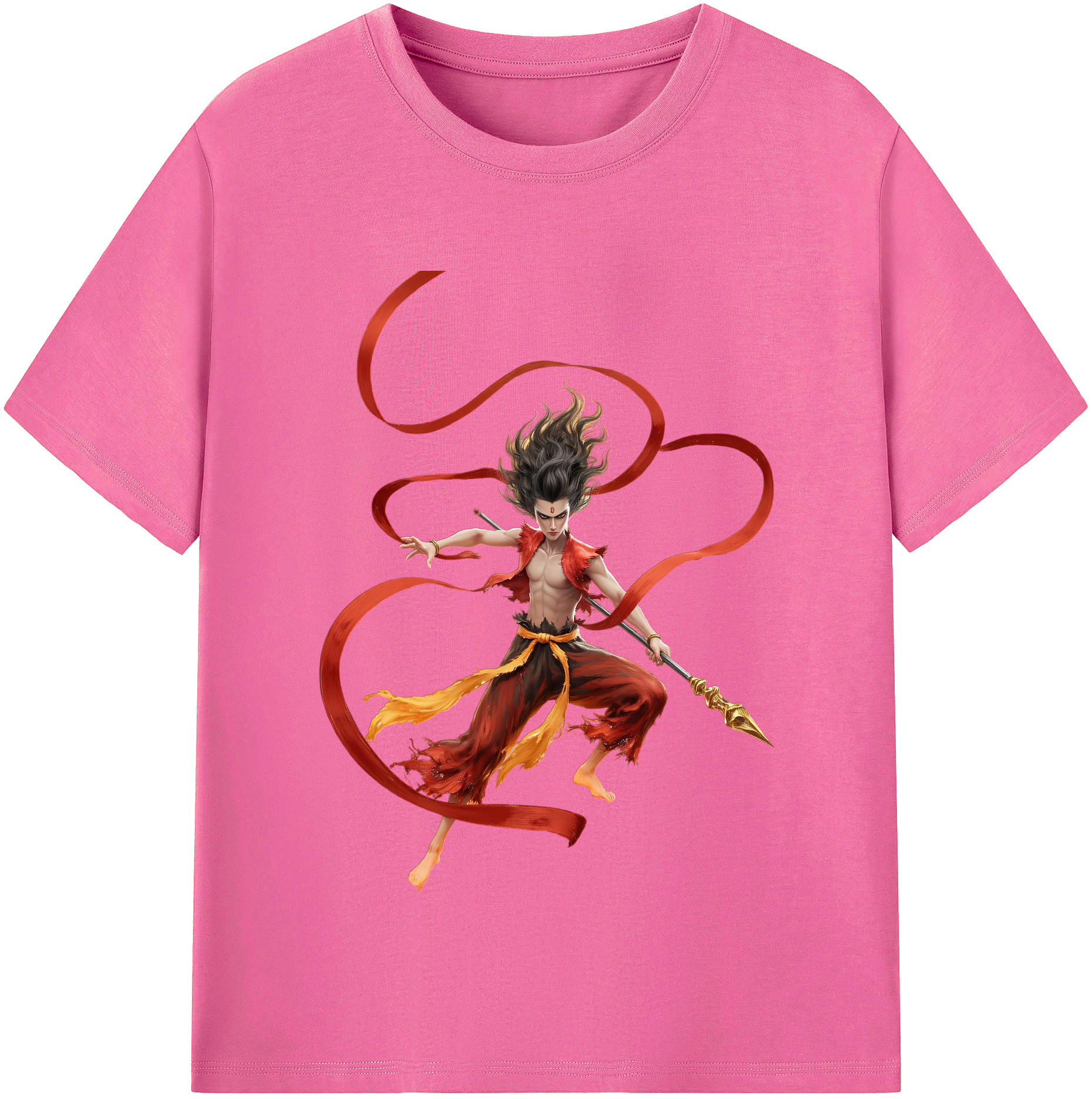 （画像用） Ne Zha 2 ナタ 魔童の大暴れ レディースカジュアルプリントTシャツ（綿100％）